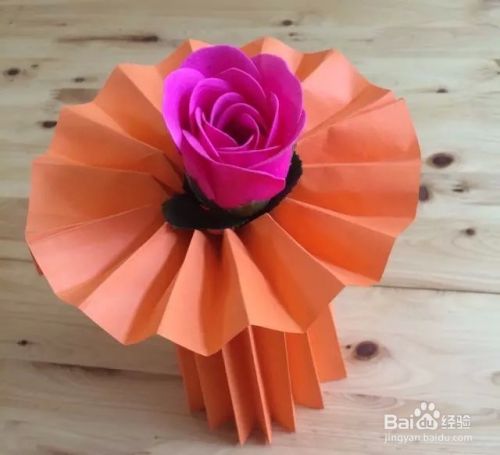 教你用纸叠最漂亮的花瓶 百度经验
