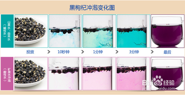 黑枸杞轻松鉴别水的酸碱性