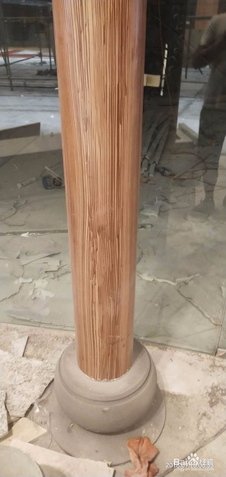 圆形柱面怎么做木纹效果 一分钟学会施工木纹漆