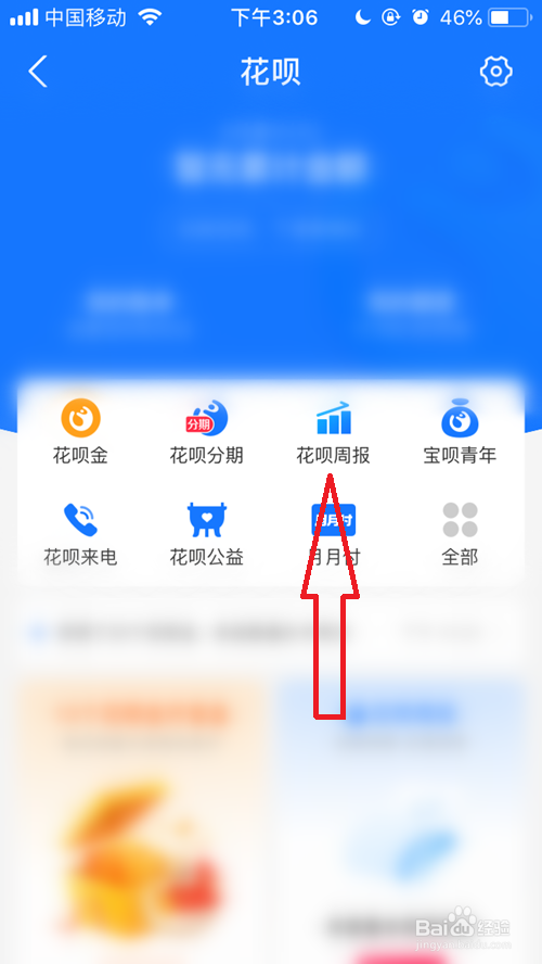 支付宝怎么查看花呗周报