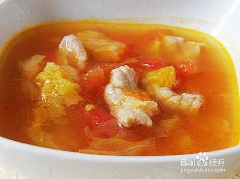 番茄水煮肉片的制作方法