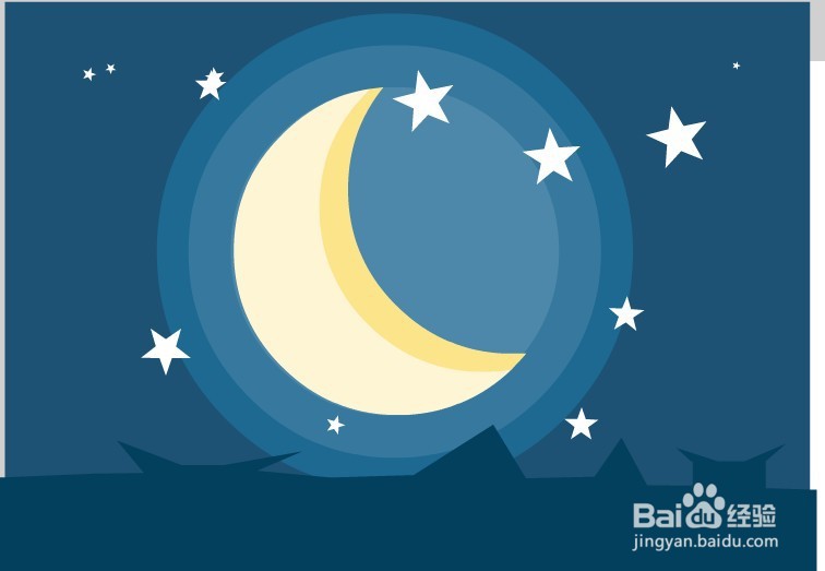 Flash绘制一个好看的夜晚场景