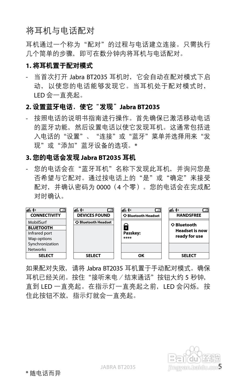 捷波朗BT2035蓝牙耳机使用说明书:[26]