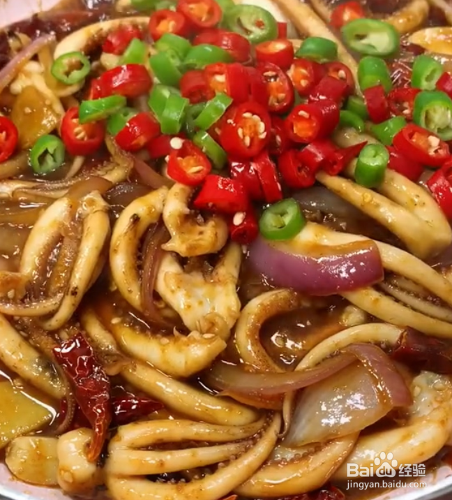 烧烤味炒鱿鱼须的做法