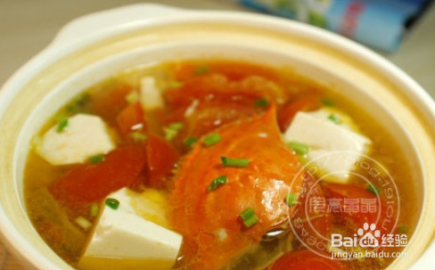 梭子蟹番茄豆腐煲