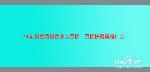 Sai前景色背景色怎么互换 互换快捷键是什么 百度经验