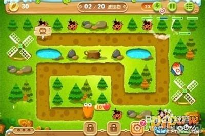 保卫萝卜2第19关森林地图宝石金萝卜获得攻略