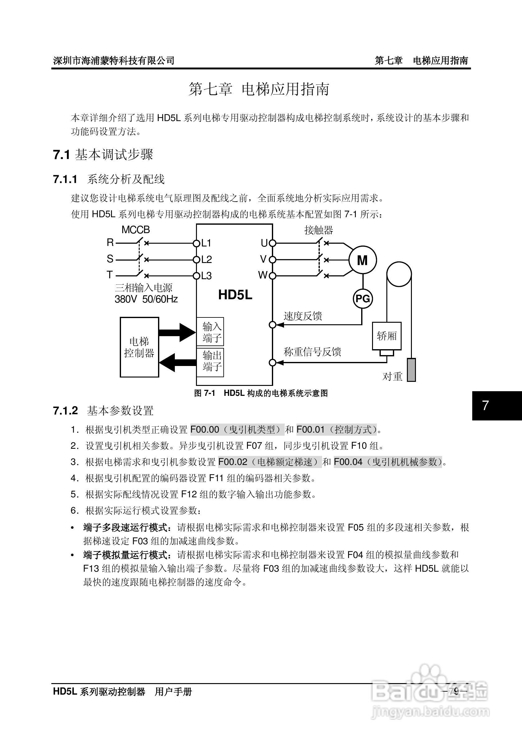 海浦蒙特HD5L-4T045电梯专用驱动控制器用户手册:[9]