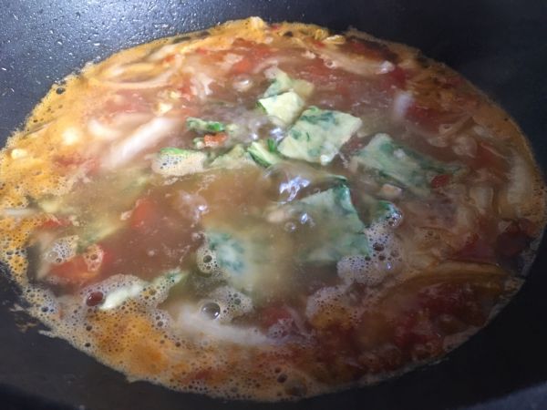 酸辣韭菜面片汤