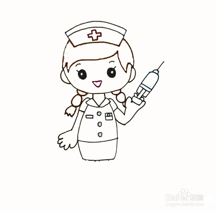 白衣天使护士姐姐的简笔画