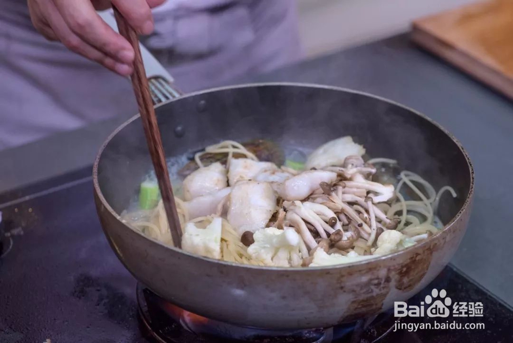 自己做青口鲜鱼意大利面海鲜美食
