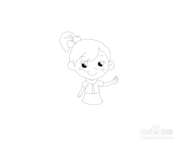 动漫少女简笔画全身