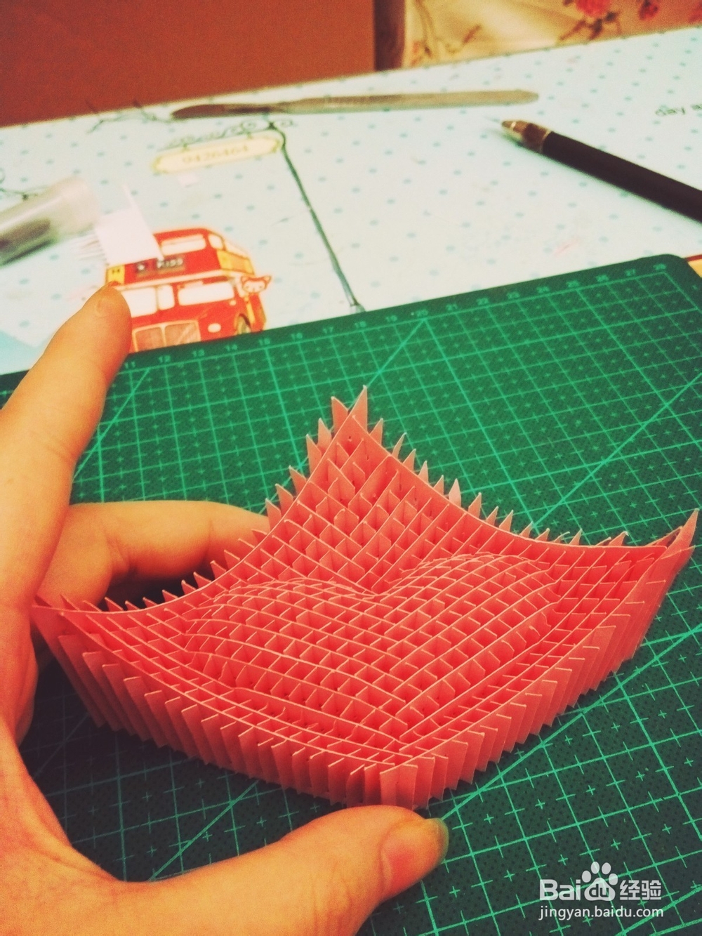 手工DIY纸雕 3D立体爱心