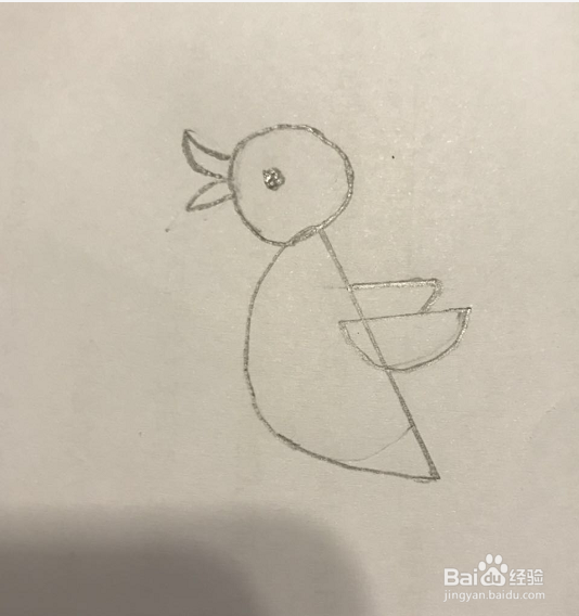 鸭子的简笔画的画法