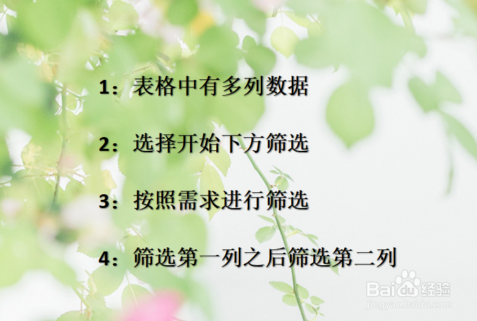 Excel怎么同时筛选两列数据