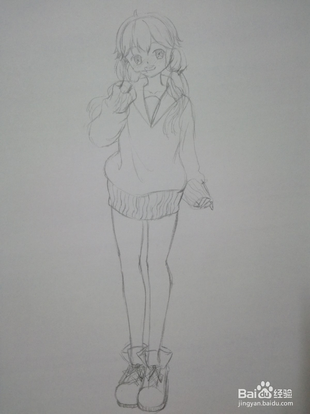 卡通动漫人物线稿手绘教程