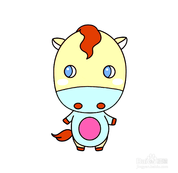 如何手工画卡通马的简笔画？