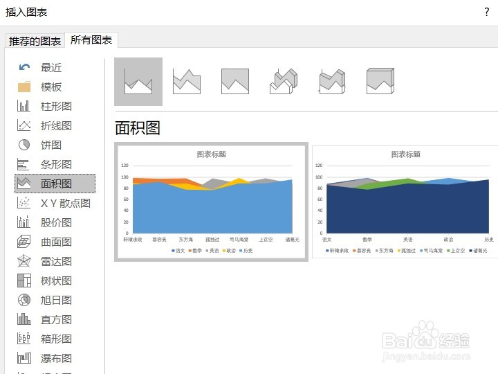 excel2016如何插入面积图