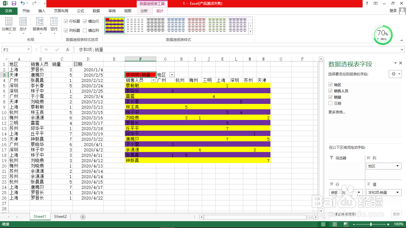 Excel数据透视表值显示方式（2）？