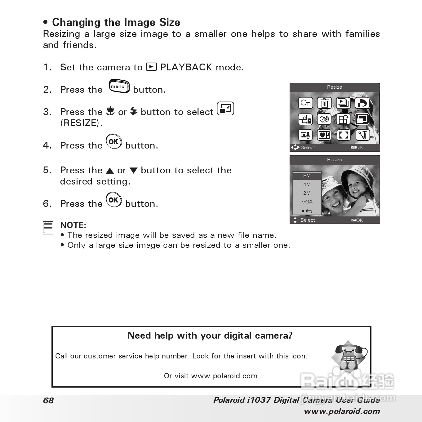 宝丽来Polaroid i1037数码相机使用说明书:[7]