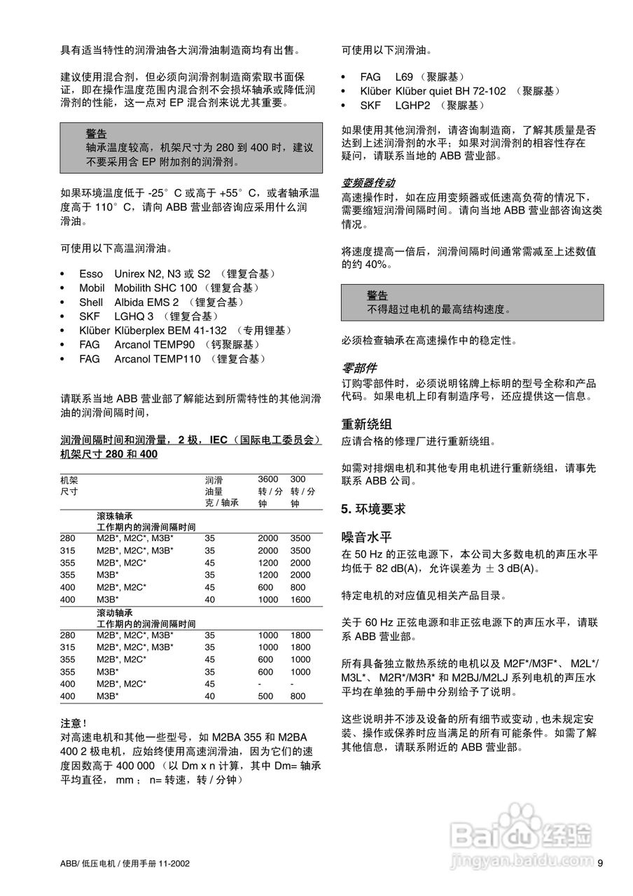 ABB低压电机使用手册