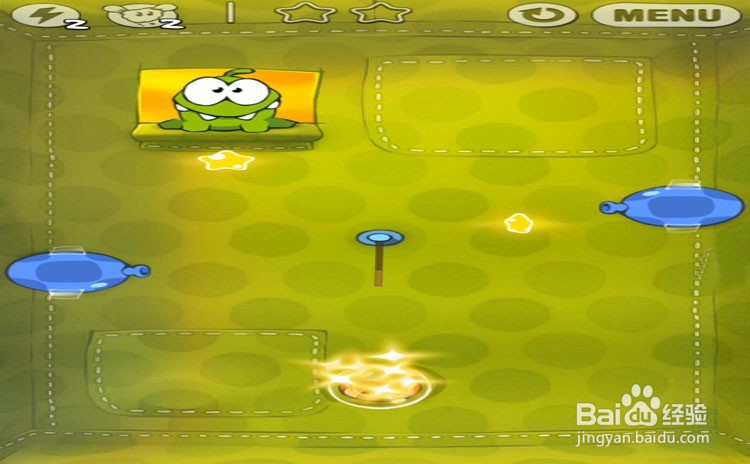 手机游戏割绳子level2-1、level2-2三星攻略