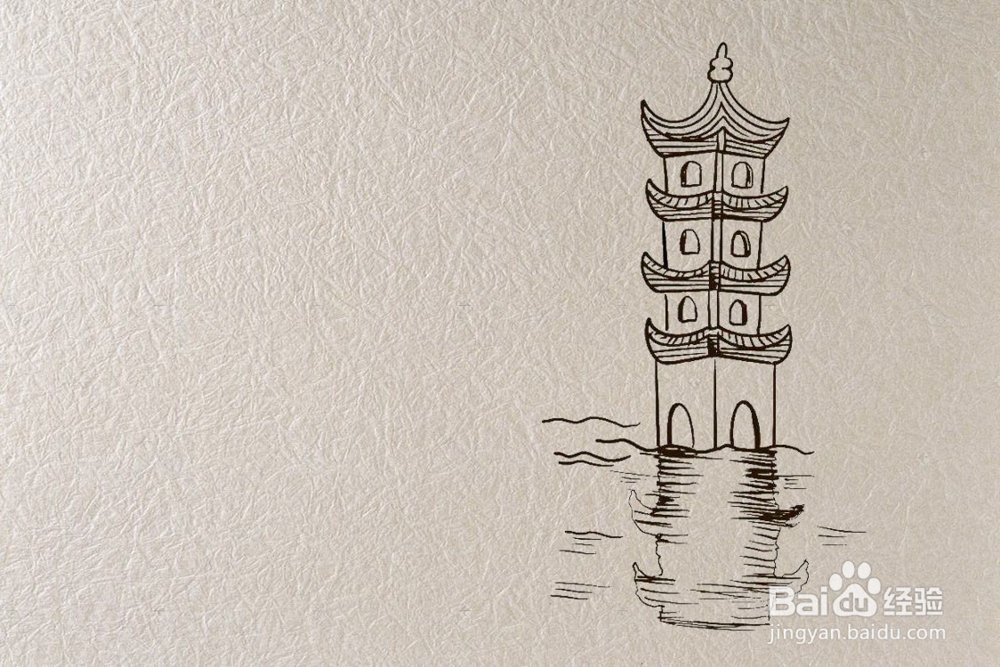 6月27日望湖楼醉书诗配画简笔画