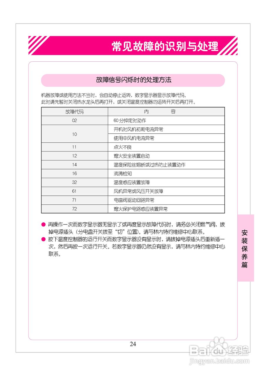 林内热水器JSW26-A型使用说明:[3]