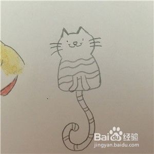 怎么画一只波浪条纹小猫？