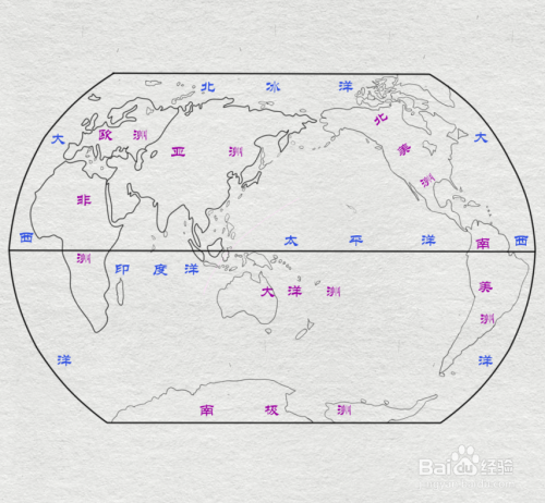简笔画-海陆分布图的简笔画法