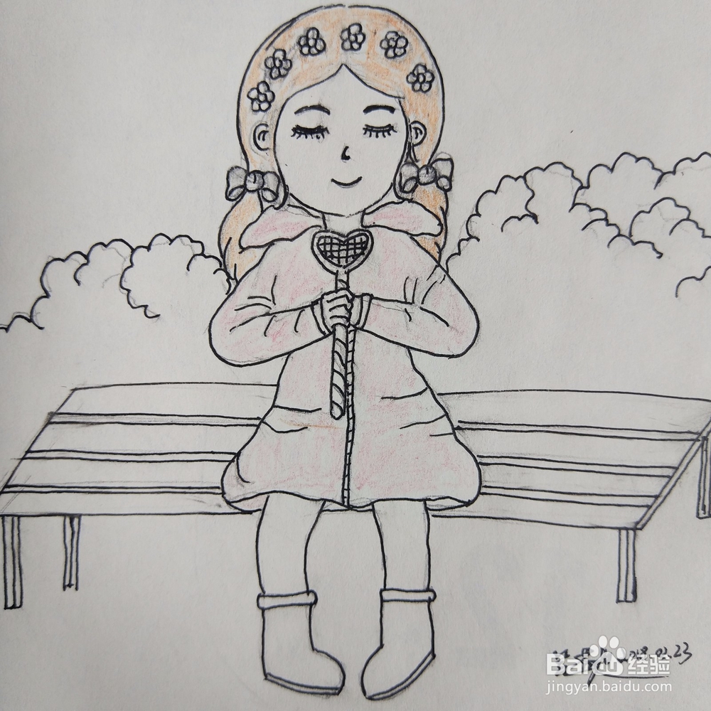 简笔画：可爱萌萌哒女孩步骤图