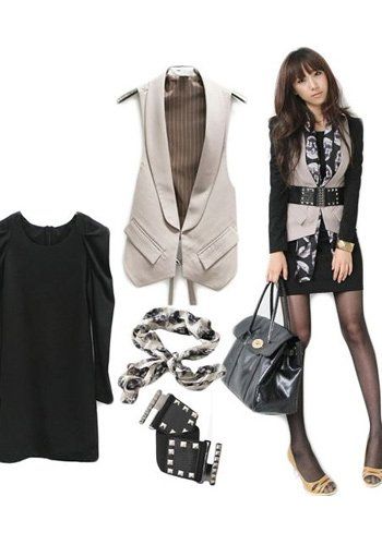 垫肩小西装变身华丽优雅OL