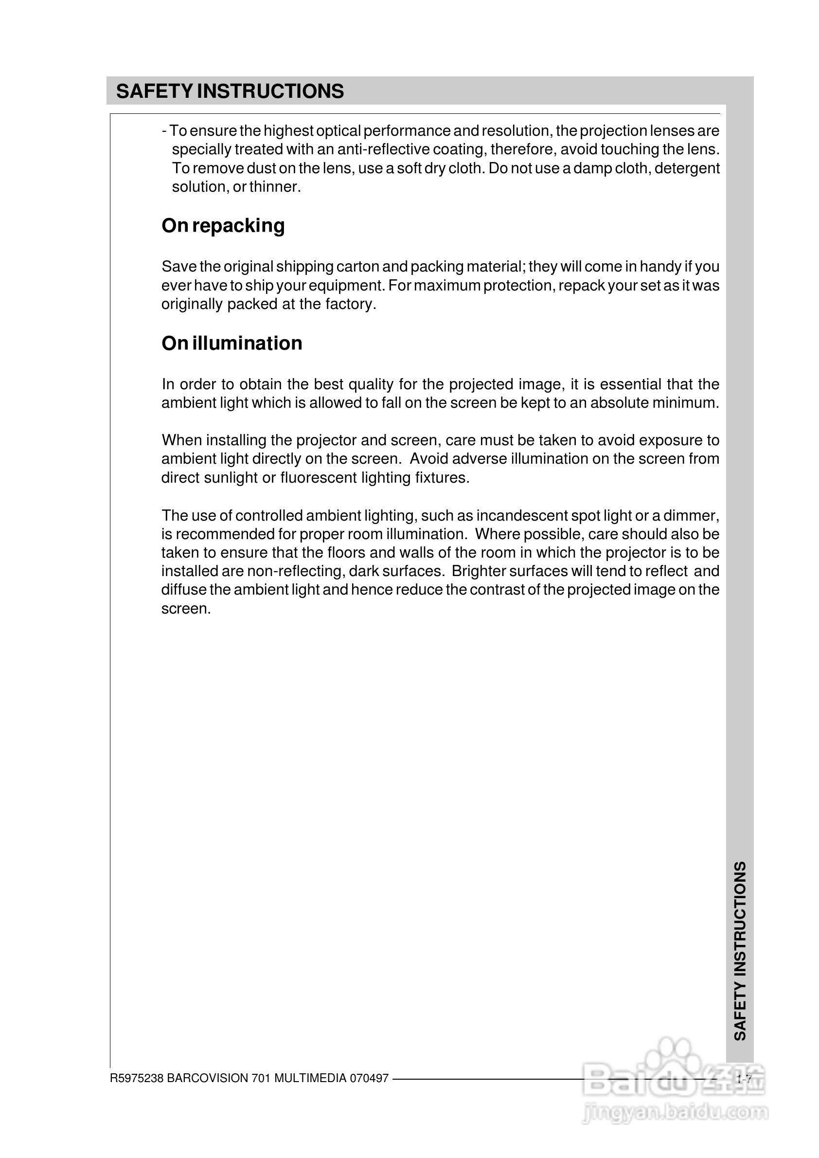 Barco巴可 VISION 701投影机说明书:[2]