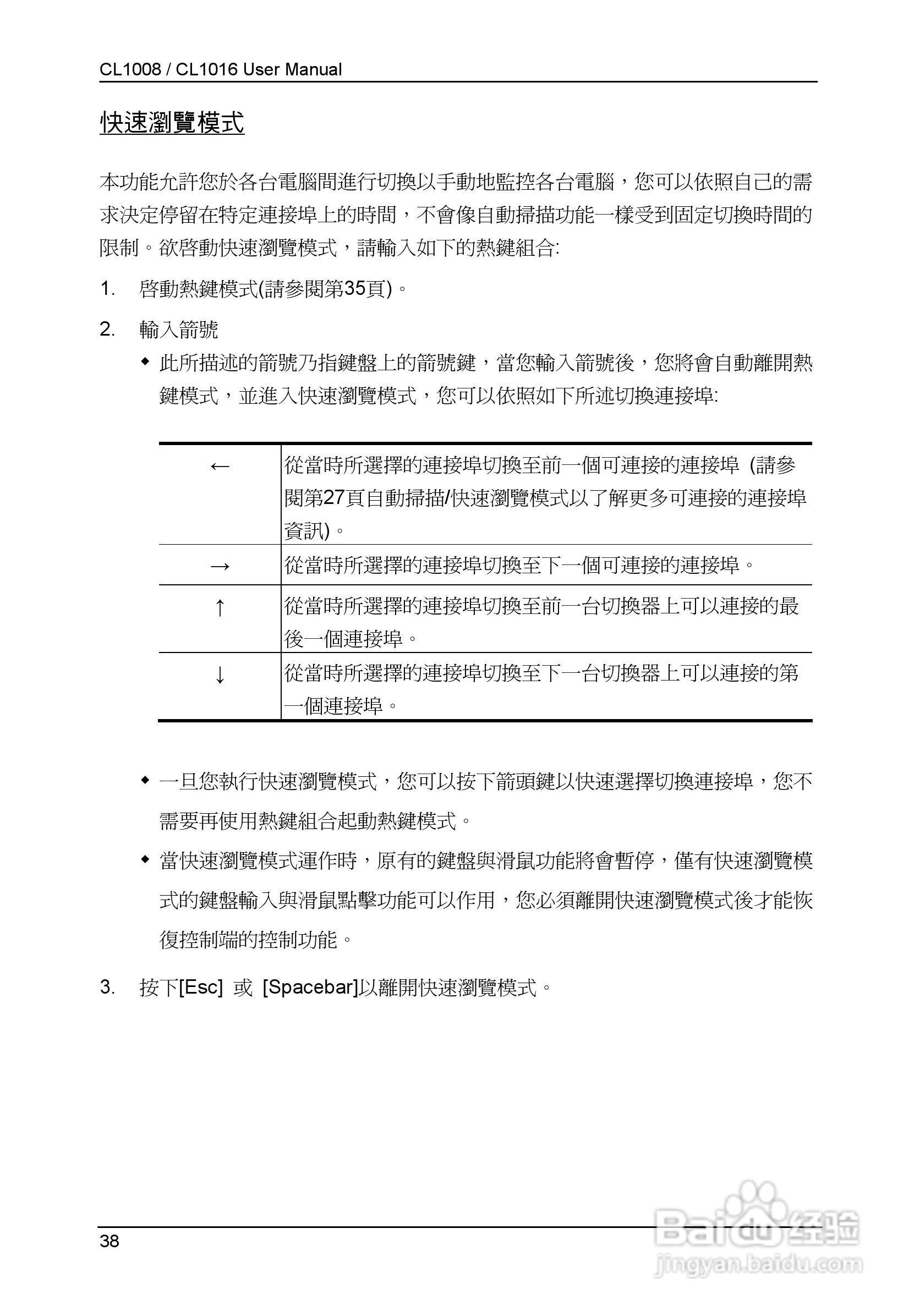 Slideaway CL1008/CL1016 LCD KVM切换器使用说明书:[5]