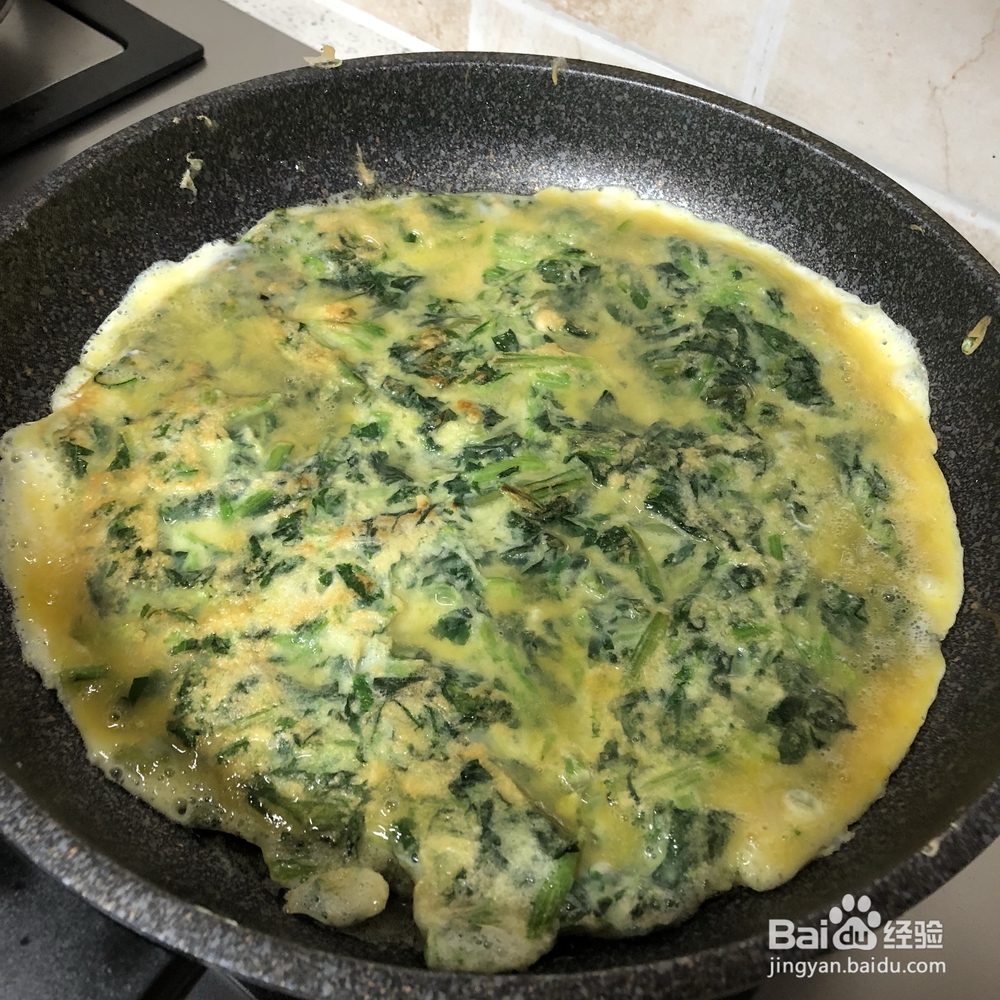 享受美食菠菜鸡蛋饼