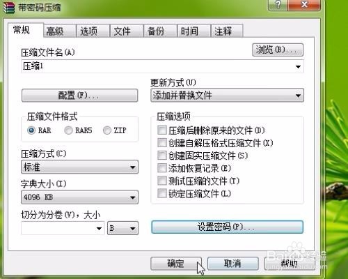怎么把文件压缩并设置密码