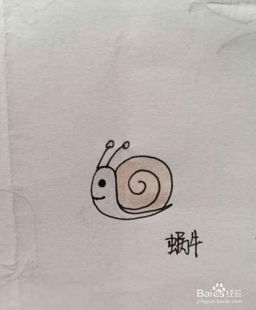 蜗牛简笔画怎么画 百度经验 蜗牛简笔画怎么画 百度经验