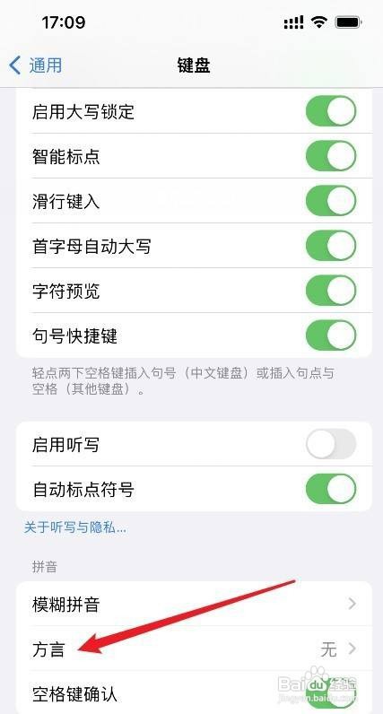 苹果手机如何关闭键盘方言