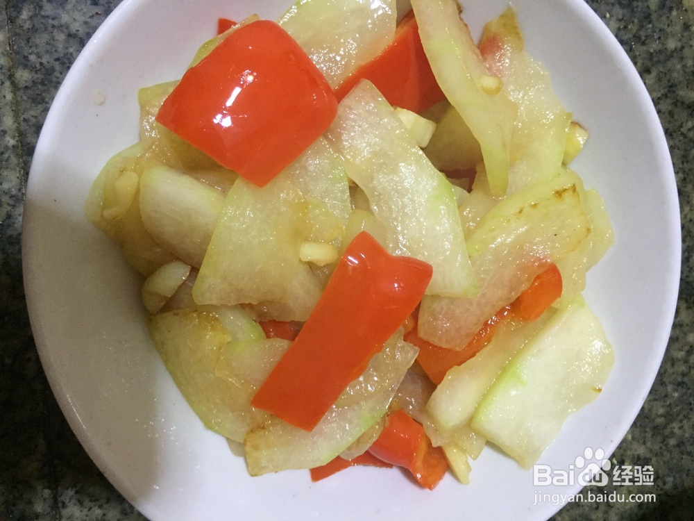 冬瓜红椒片的做法