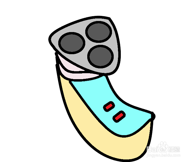 电动刮胡刀简笔画的画法