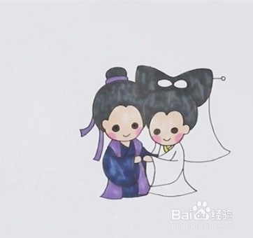 怎么画白娘子和许仙简笔画