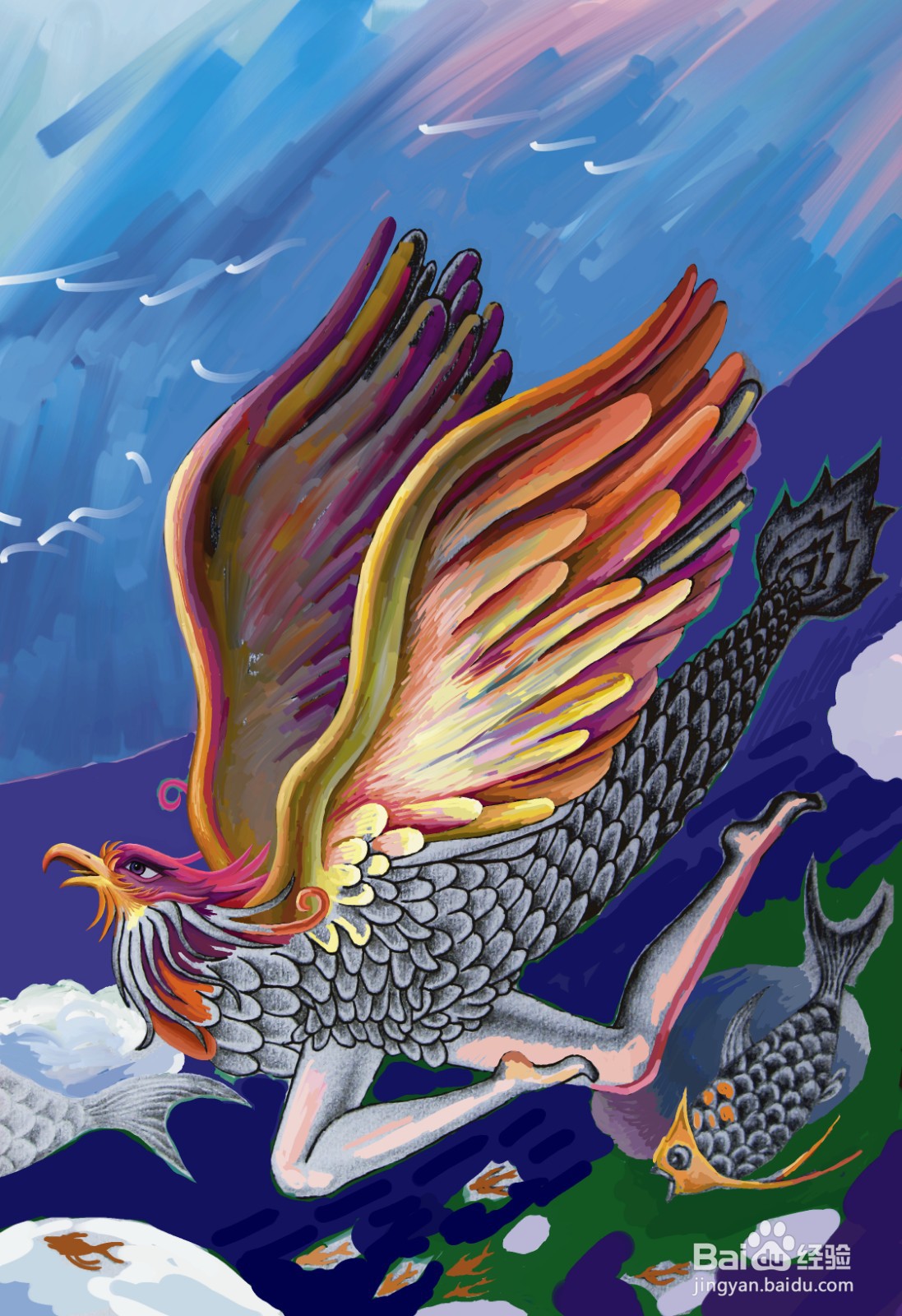 王疆原创CG插画《展翅翱翔》图片教程