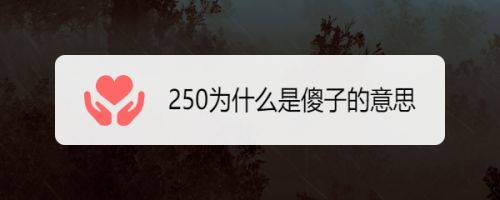 250为什么是傻子的意思 百度经验 250为什么是傻子的意思 百度经验