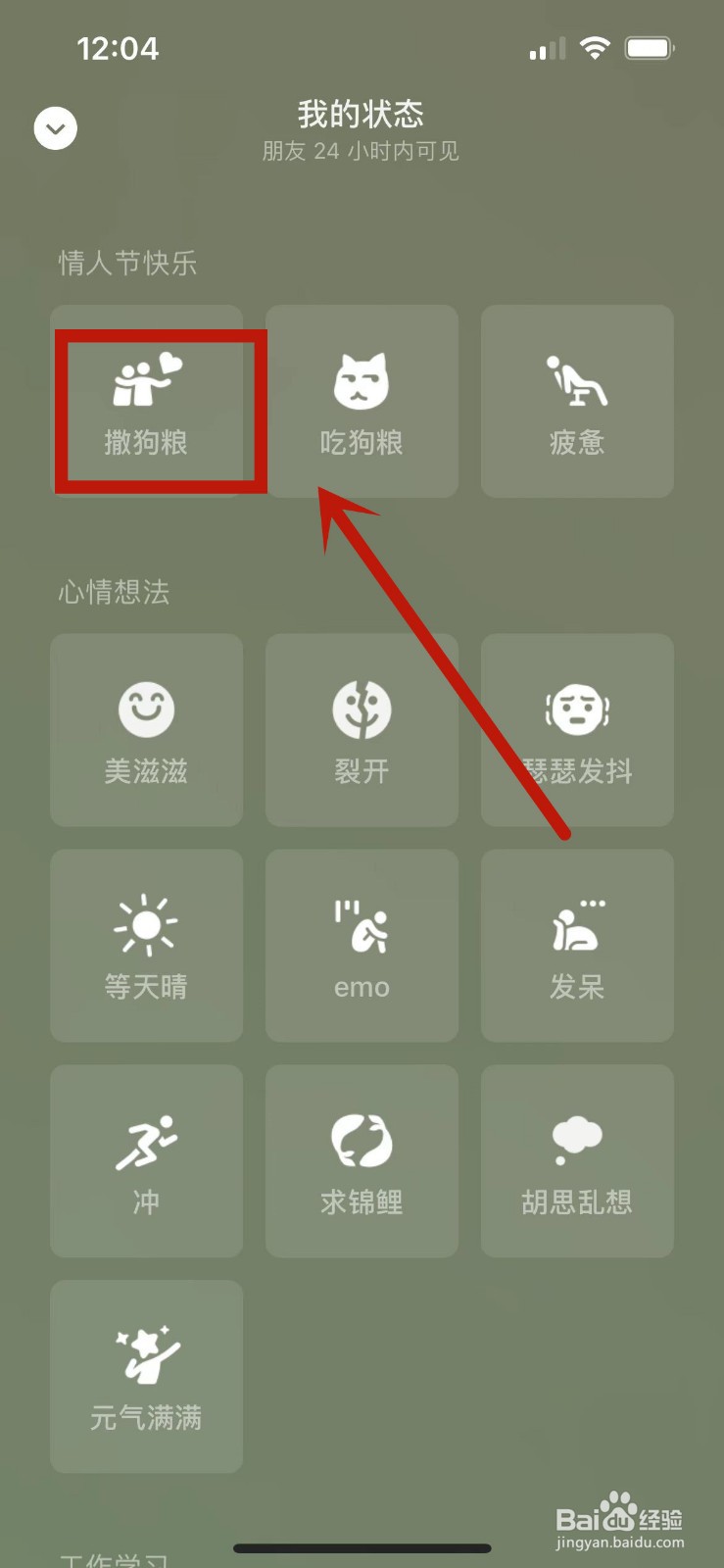 微信情人节“撒狗粮”状态怎么设置