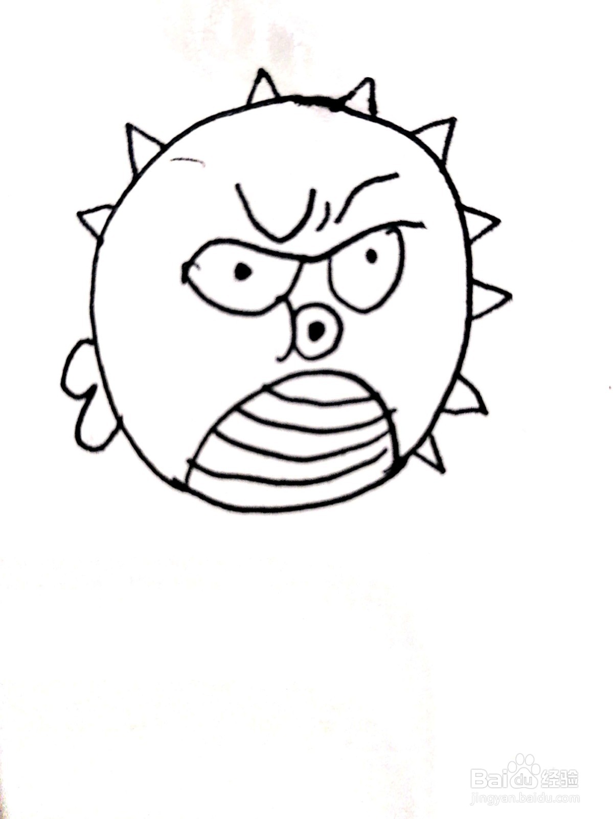 生气的小怪兽线描画怎么画