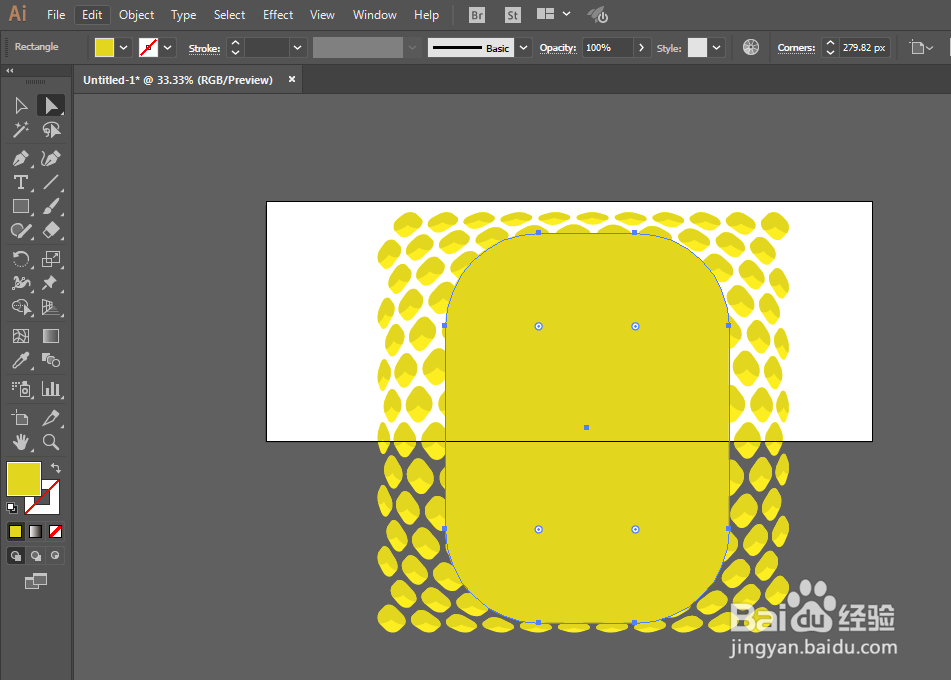 如何用ILLUSTRATOR绘制菠萝图案