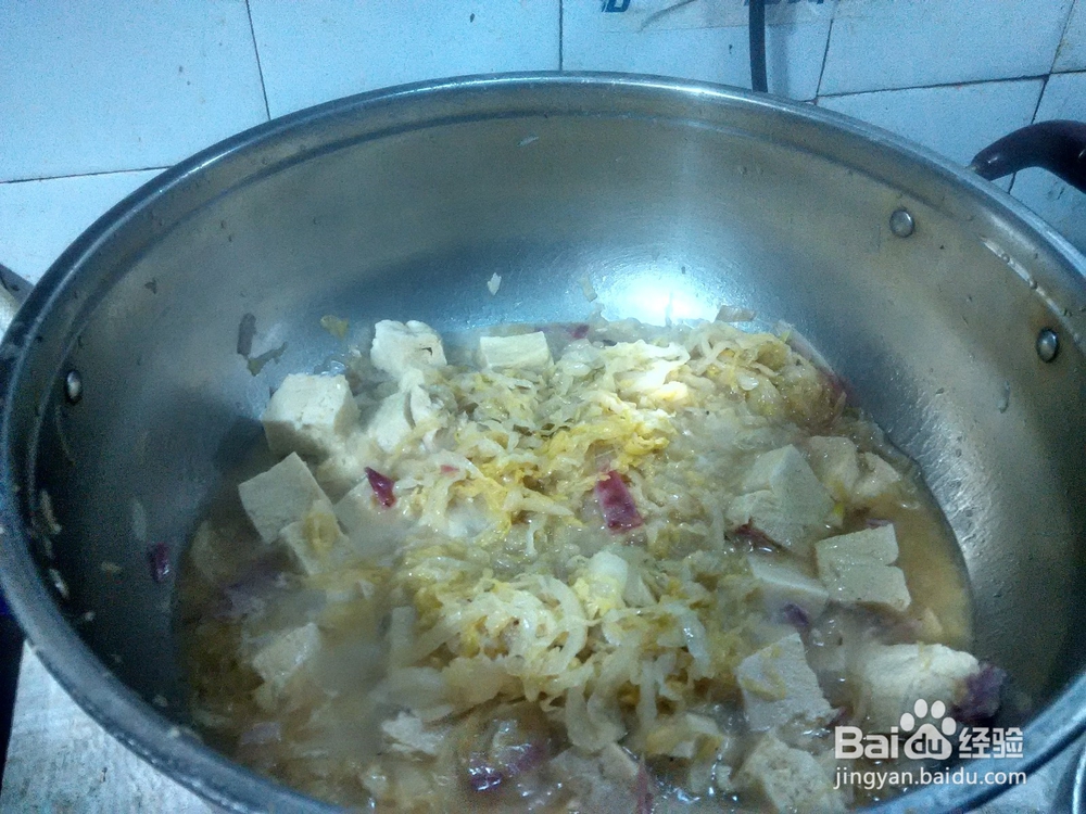 简单之酸菜炖冻豆腐