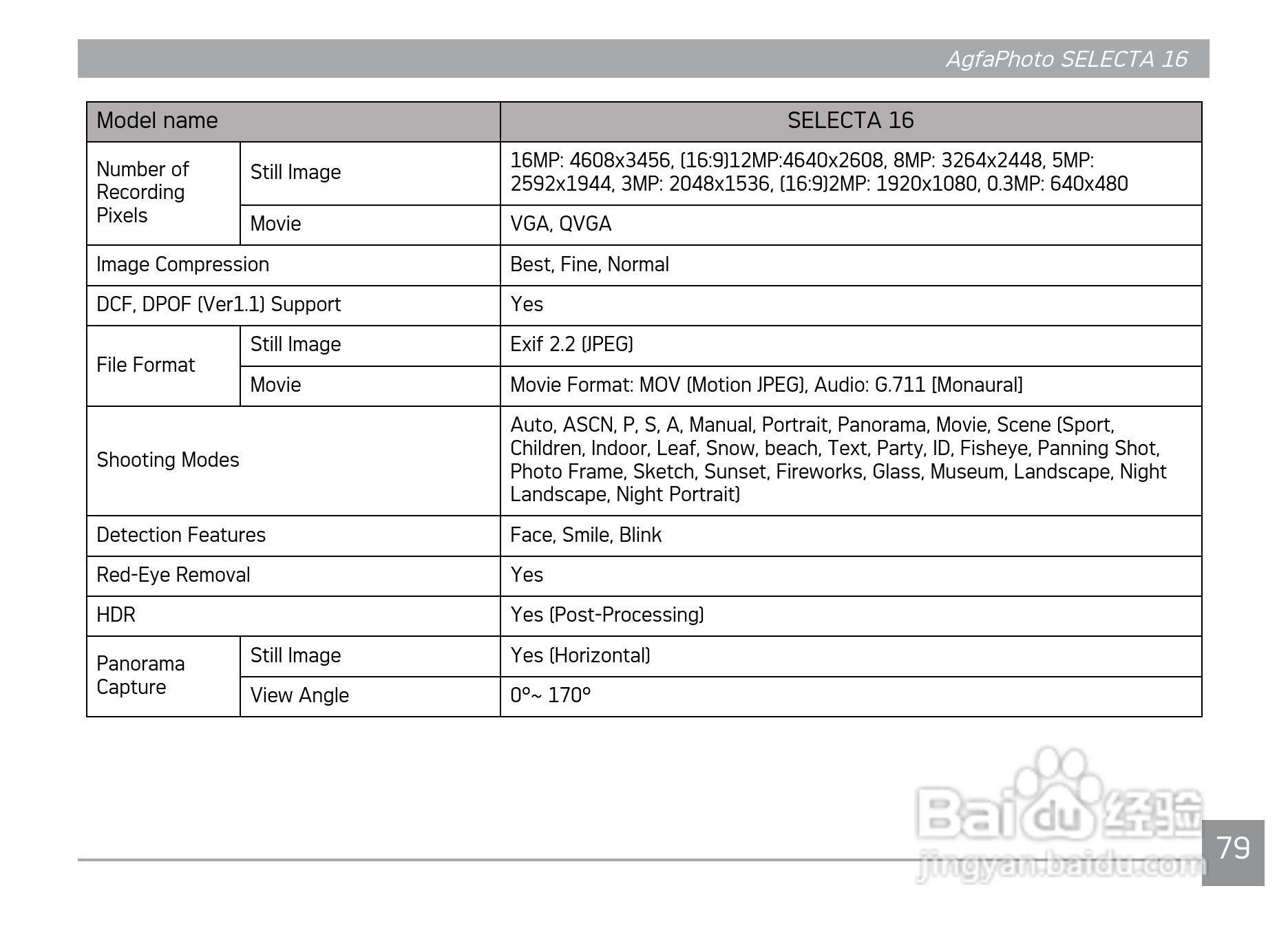 爱克发AgfaPhoto SELECTA 16数码相机使用说明书:[9]