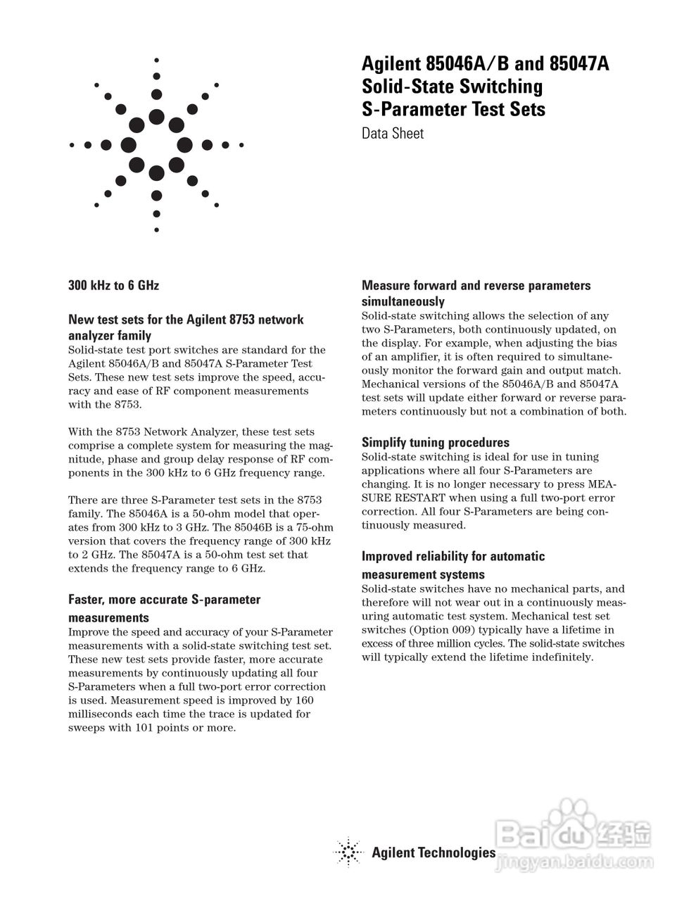 HP 85047A 分析仪用户使用手册