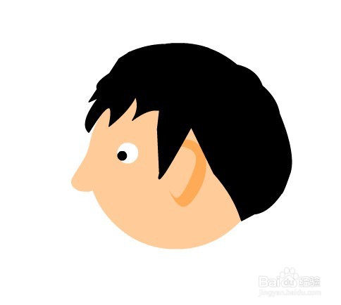 flash绘制扁平人物侧面头部